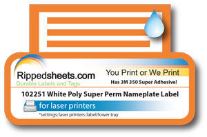 #102251 - SUPER-PERMANENT POLYESTER NAMEPLATE LABELS