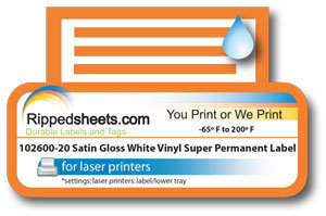 #102600-20 - SATIN GLOSS SUPER-PERMANENT VINYL LABELS